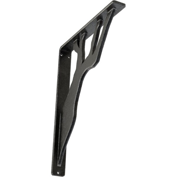 Ekena Millwork Damon Wrought Iron Bracket, (Single center brace), Antiqued Pewter 1 1/2"W x 10"D x 12"H BKTM01X10X12SDAAPW - main
